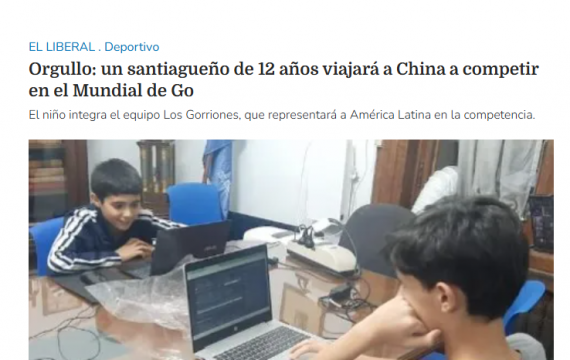 Orgullo: un santiagueño de 12 años viajará a China a competir en el Mundial de Go